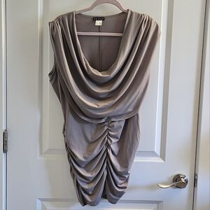 VENUS Taupe Draped Ruched Blouse